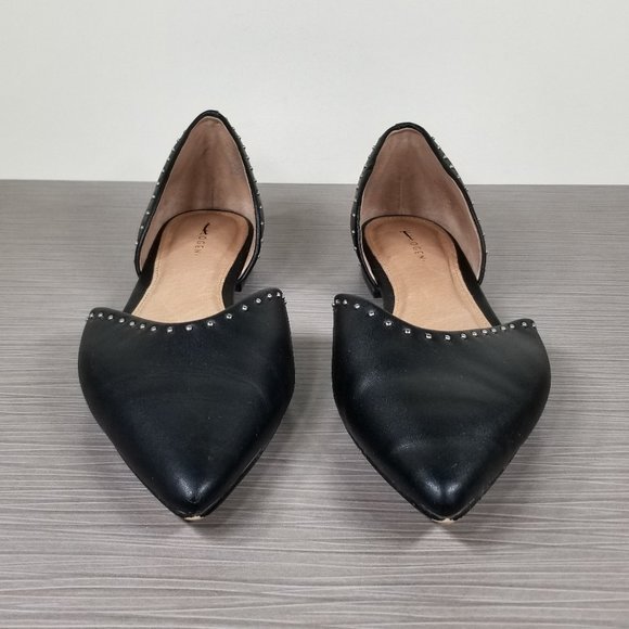 Halogen Maisy d'Orsay Studded Flat, Black Leather, Womens Size 7.5 M - Picture 2 of 13